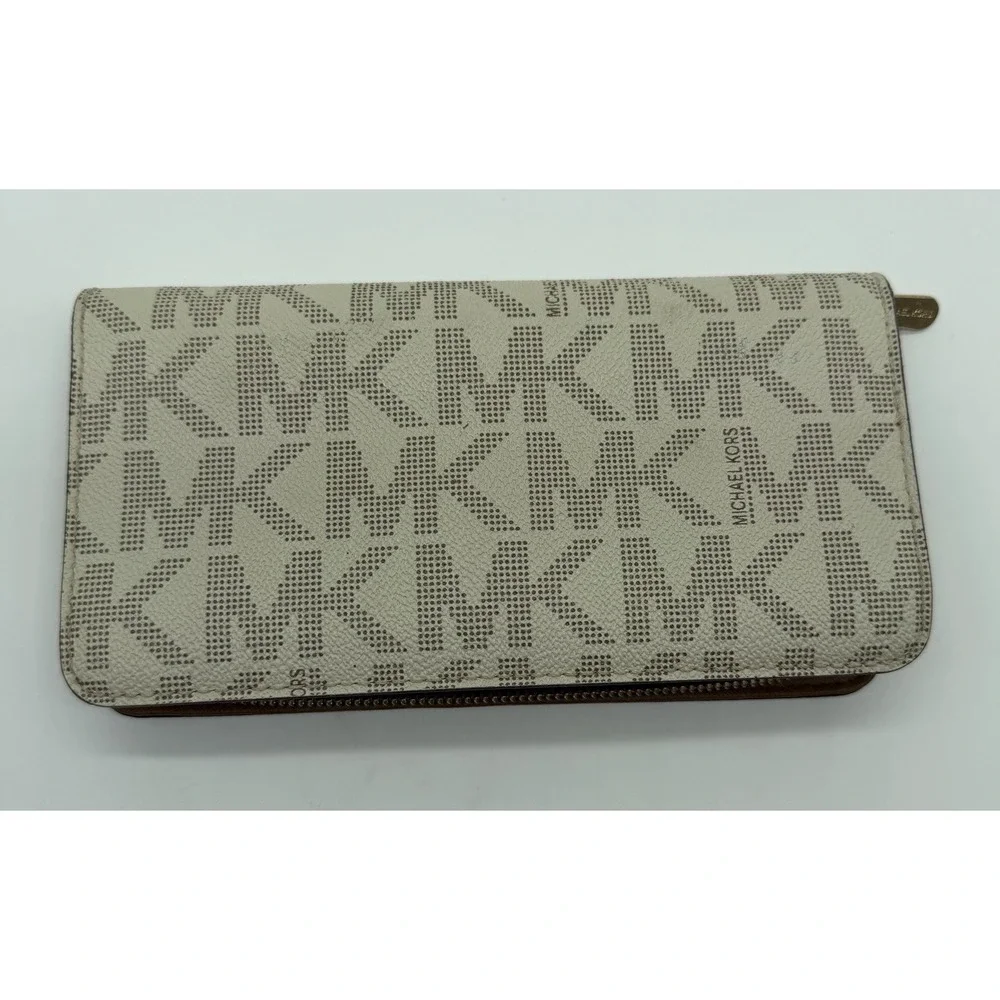 Michael Kors Hamilton Tote Bag Vanilla Monogram Matching Wallet‎